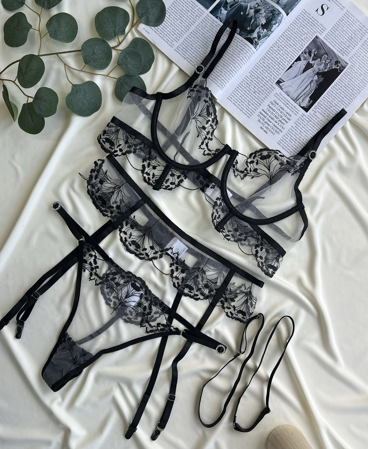 Şeffaf Garter Set - seffaf garter set